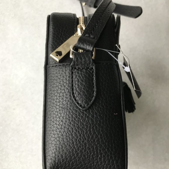 Kate Spade Hayes  Black Pebbled Leather Camera Crossbody Bag - Picture 12 of 16